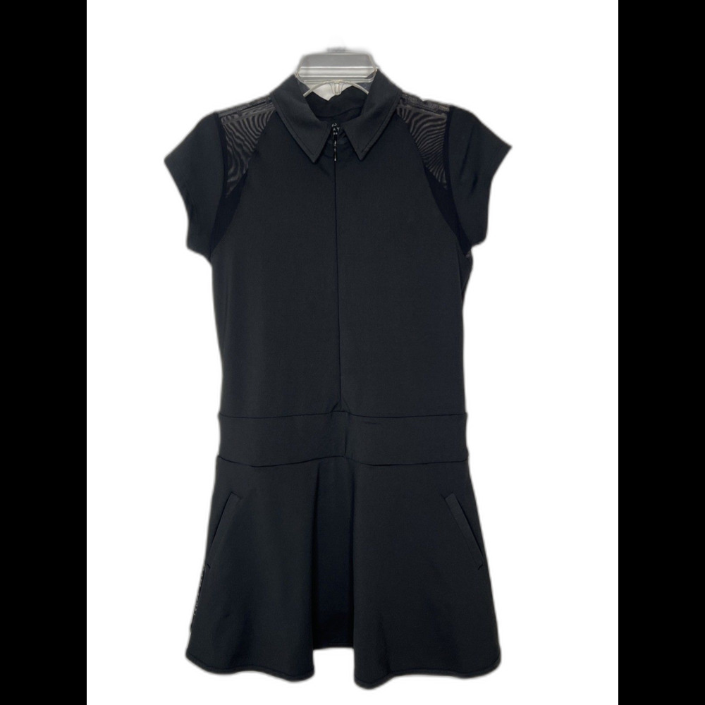 Olaya Sport Athena Black Dress Size Large  Mesh Insets Golf Tennis Excellent